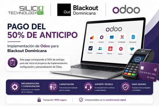 Anticipo 50% – Implementación Odoo Blackout Dominicana